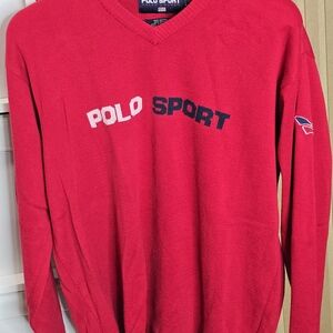 Polo by Ralph Lauren Men's V-Neck Red Sweater